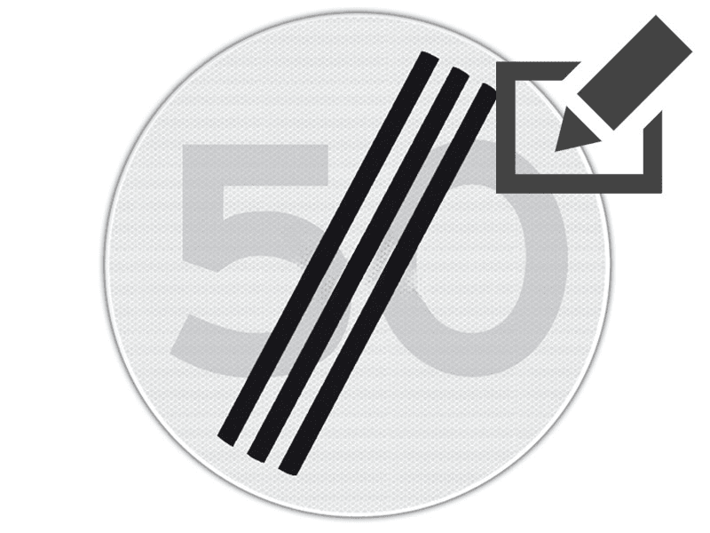 Verkeersbord RVV A02 - Einde maximumsnelheid Ø 80 cm