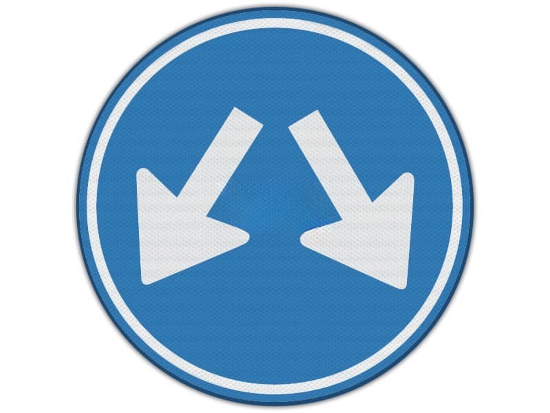 Verkeersbord RVV D03 - Keuze rijrichting