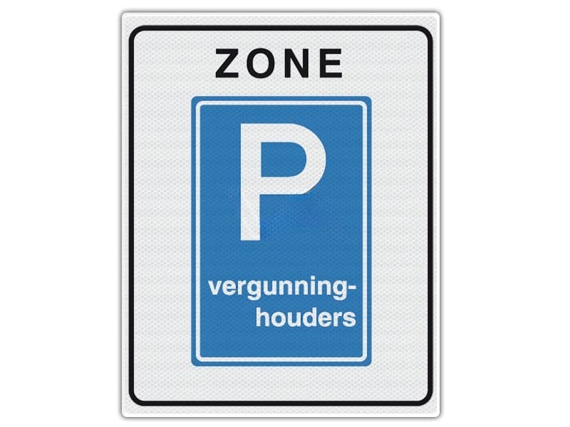 Verkeersbord RVV E09zb - Parkeerzone vergunninghouders | 53 x 67