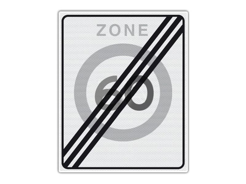 Verkeersbord RVV A02-60ZE – EINDE 60KM – ZONE