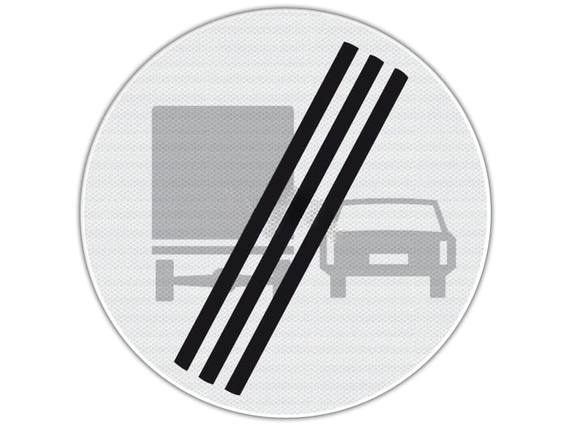 Verkeersbord RVV F04 - Einde inhaalverbod voor vrachtwagens