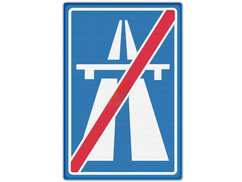 Verkeersbord RVV G02 - Einde autosnelweg