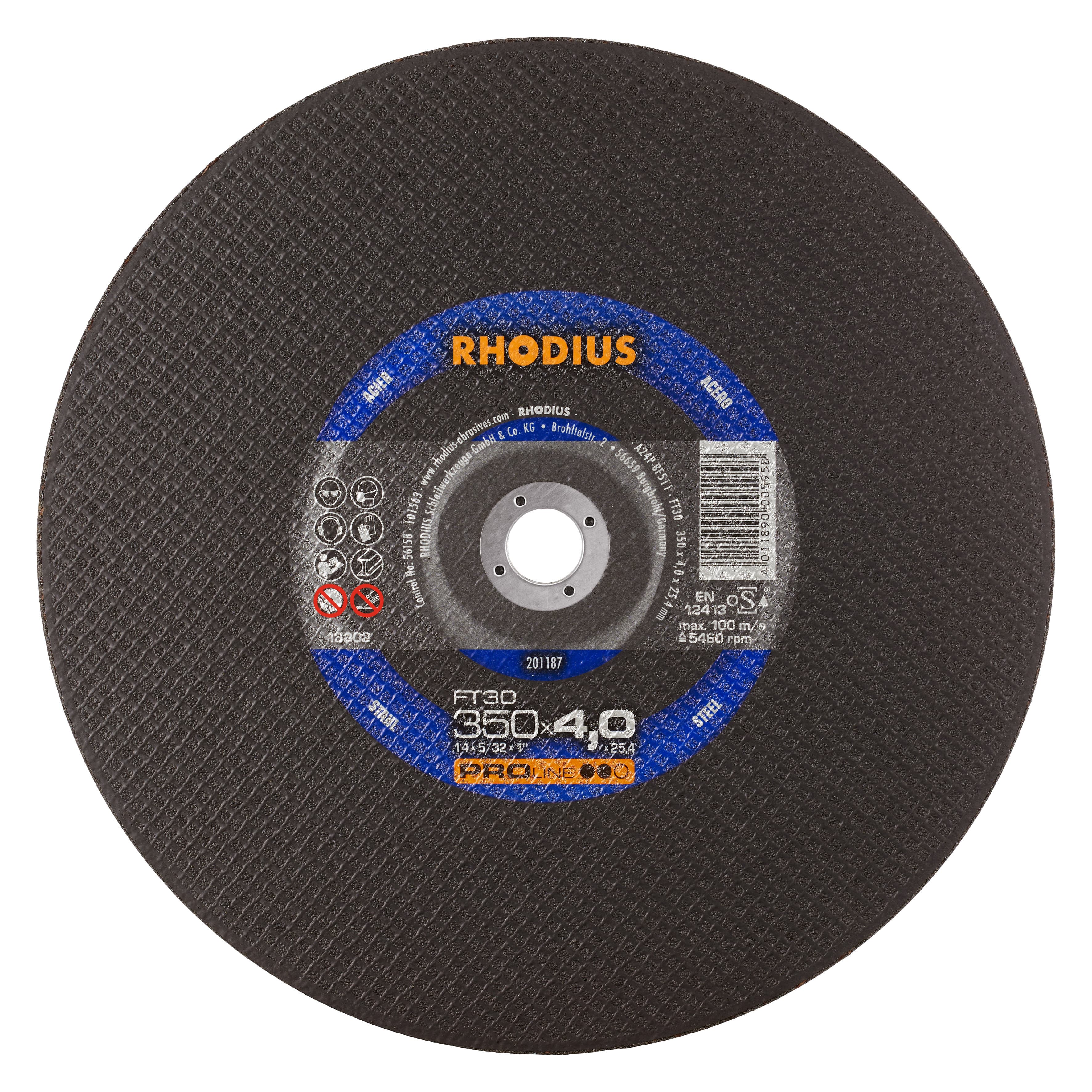 Rhodius Sloopschijf FT30 Staal 350 x 4.0 x 25.4mm