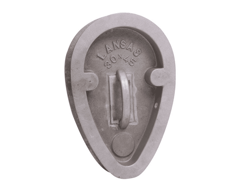 Rioolafsluiter Lansas eivormig aluminium 250 x 375 mm