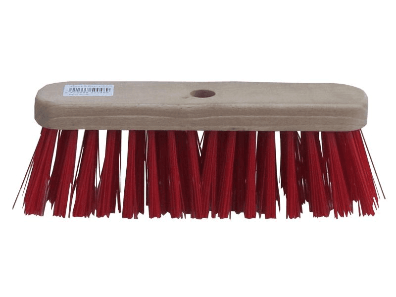 Bezem PVC rood kap plat 28 cm