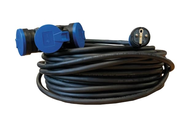 Verlengsnoer 25M 3x2.5 mm met 3-voudig verdeelblok