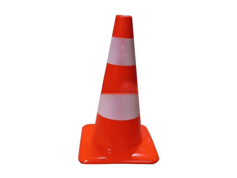 Verkeerskegel 50 cm gestreept kl. 1