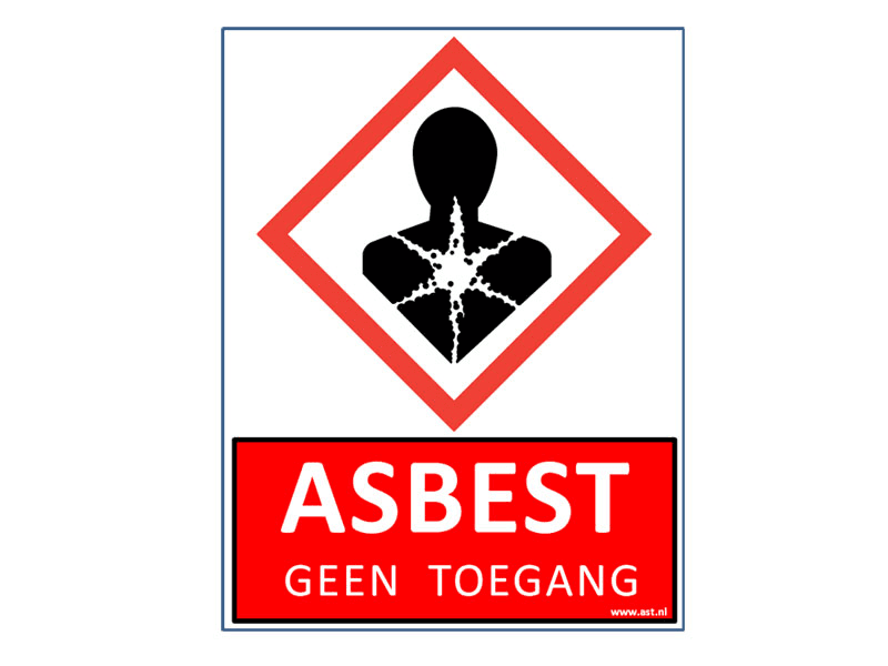 Asbestsanering waarschuwingsbord