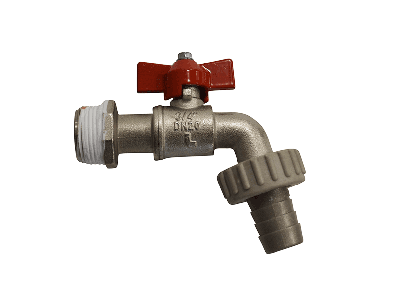 Vlinderkraan 3/4" met slangtule