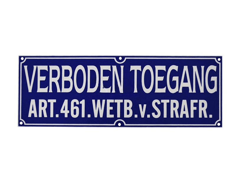 Verboden Toegang kunststof 34 x 12 cm
