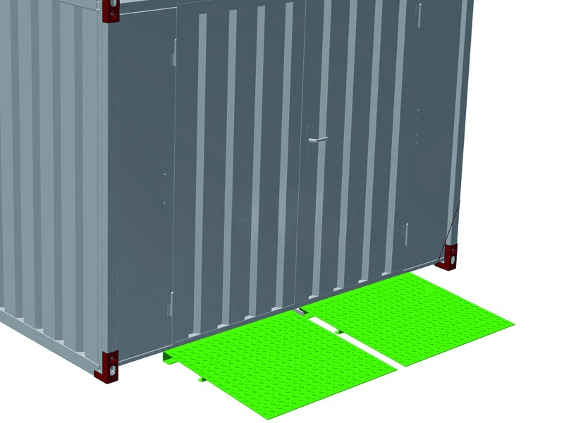 Oprijplaat voor materiaalcontainer