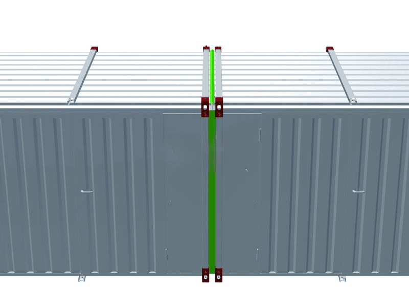 Koppelset voor materiaalcontainers