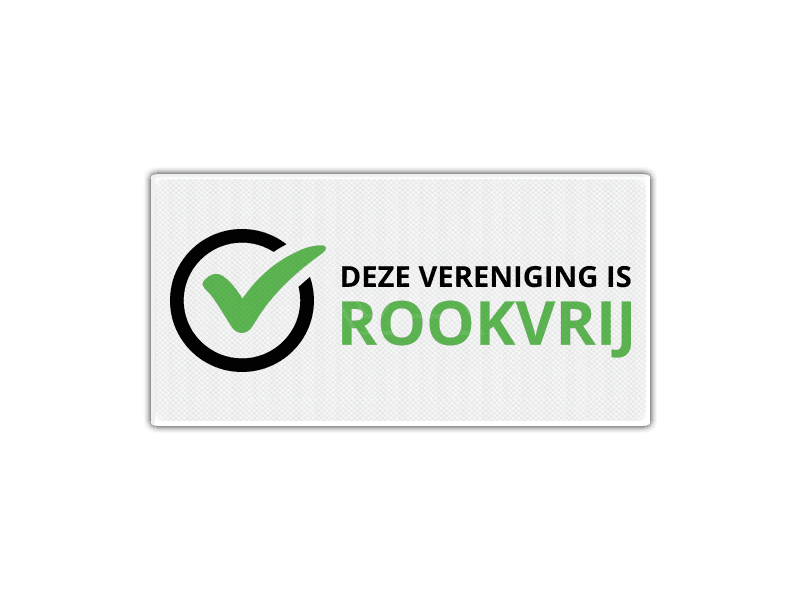 Verkeersbord RV08 - Deze Vereniging is Rookvrij 40 x 20