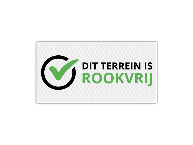 Verkeersbord RV09 - Dit Terrein is Rookvrij 40 x 20