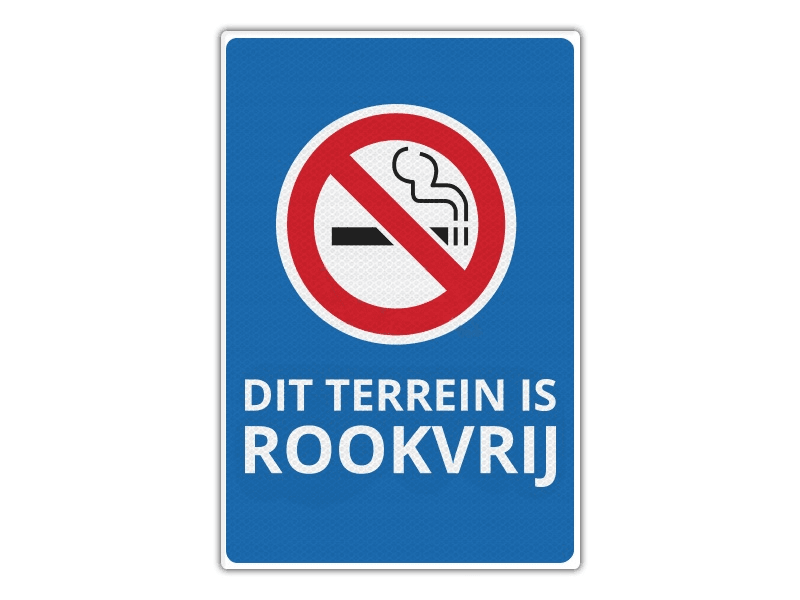 Verkeersbord RV12 - Dit Terrein is Rookvrij 40 x 60