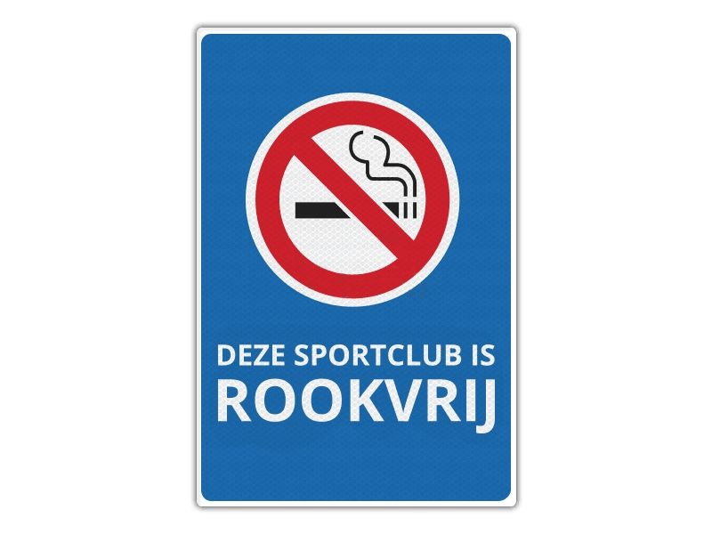 Verkeersbord RV13 - Deze Sportclub is Rookvrij 40 x 60