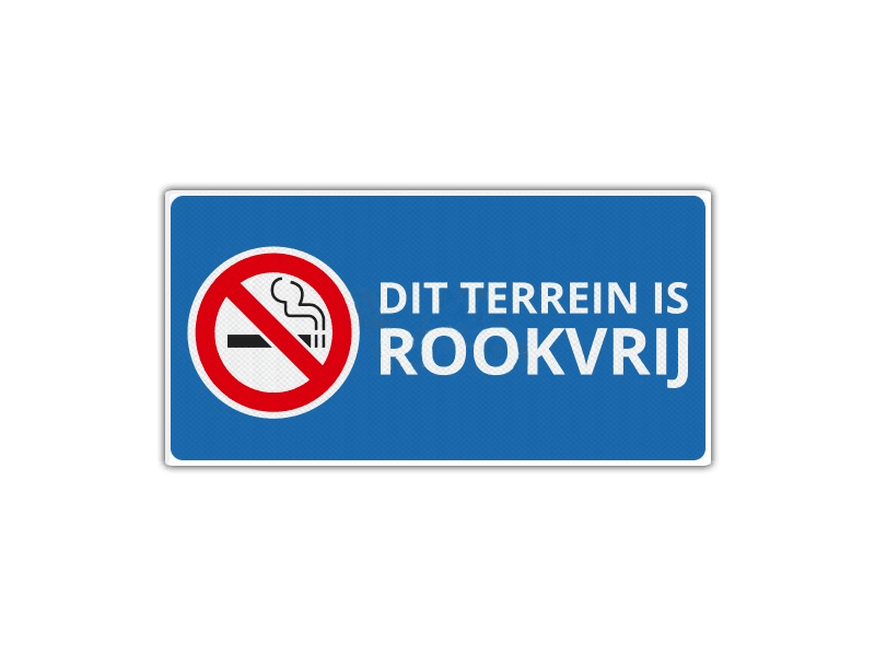 Verkeersbord RV15 - Dit Terrein is Rookvrij 40 x 20