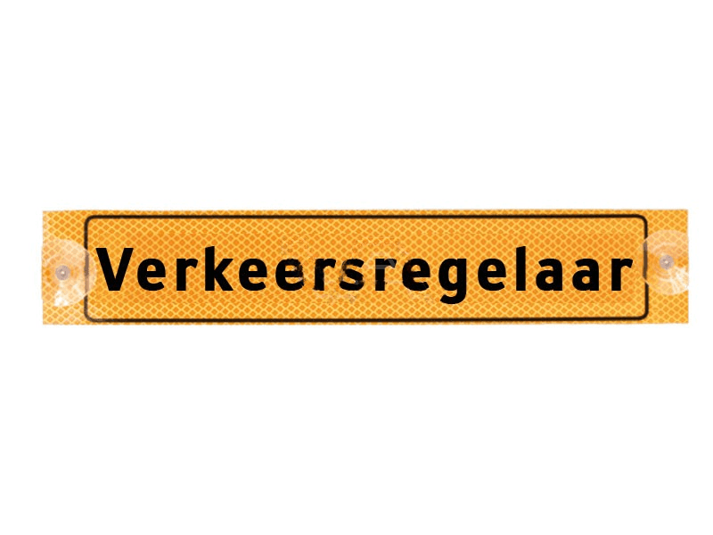 Verkeersregelaar bordje met zuignappen
