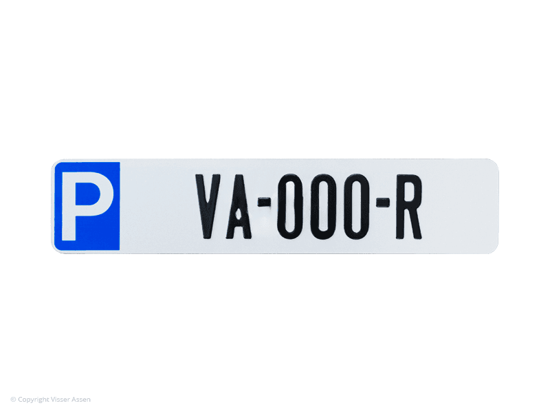 Parkeerbord max. 12 tekens geperst 52 x 11 cm