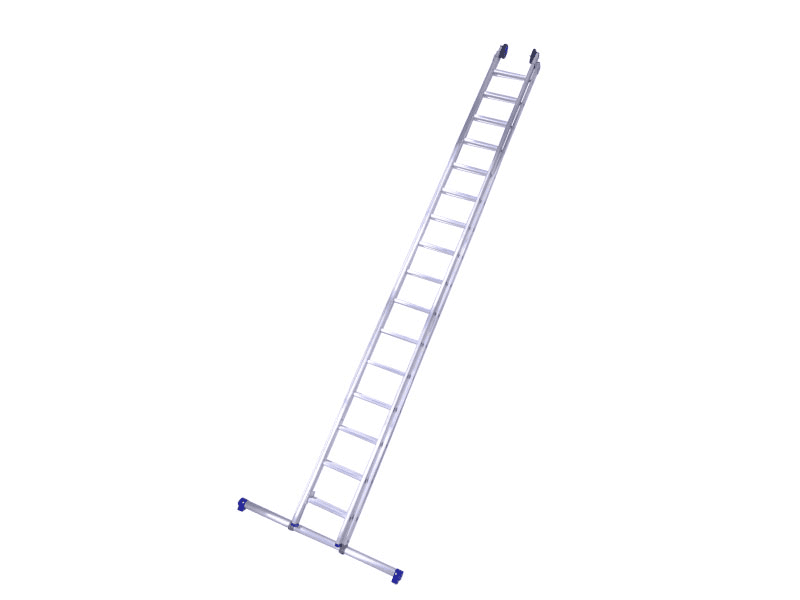 Ladder uitschuifbaar 2-delig 2 x 16 + balk Solide