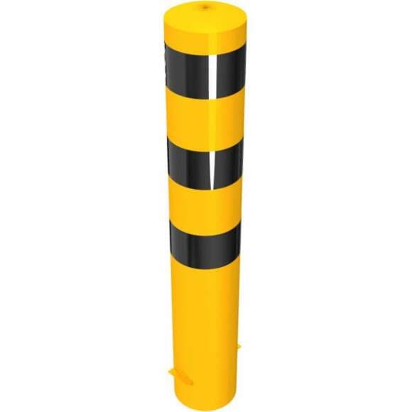 Beschermpaal ø 193 mm geel/zwart in beton