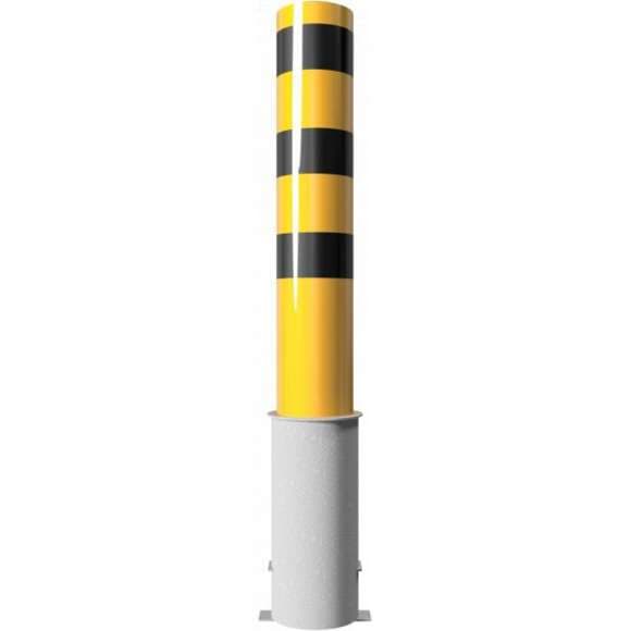Beschermpaal ø 193 mm geel/zwart met grondkoker