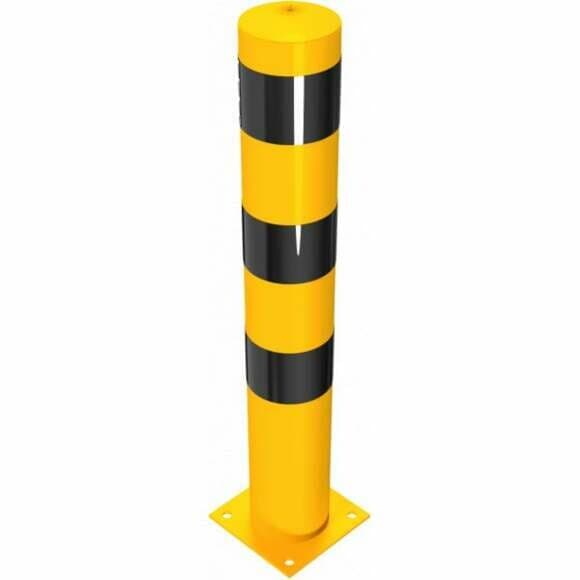 Beschermpaal ø 152 mm geel/zwart 100 cm met voetplaat