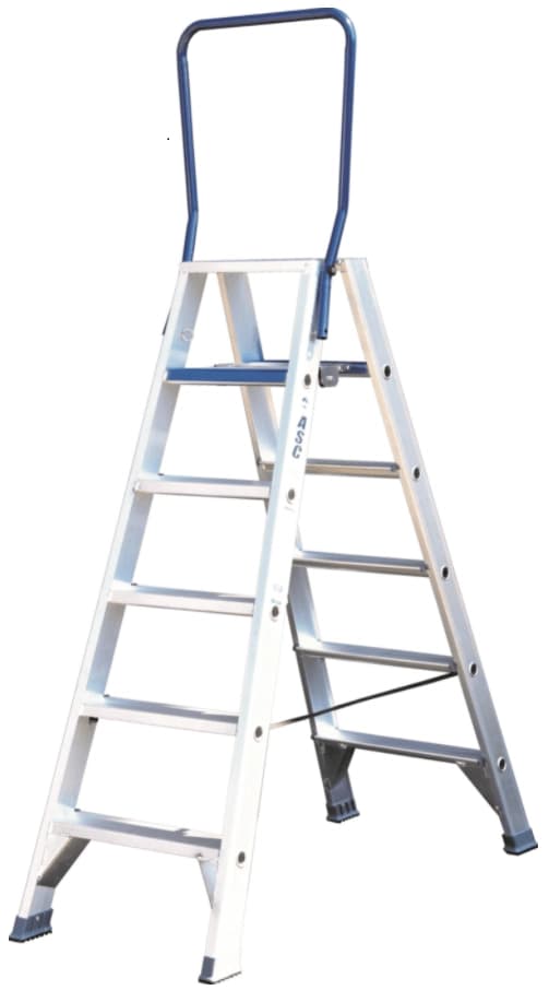 Asc dubbele trap 2x6 treden incl. beugel OP=OP