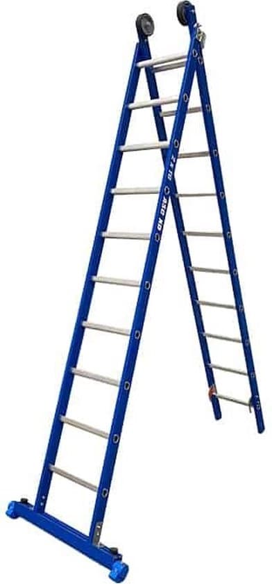 Asc xd opsteekladder 2x10 recht met stabiliteitsbalk OP=OP