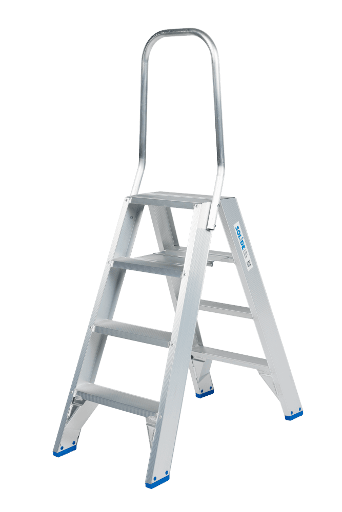 Solide dubbele trap 2x4 incl. vaste beugel