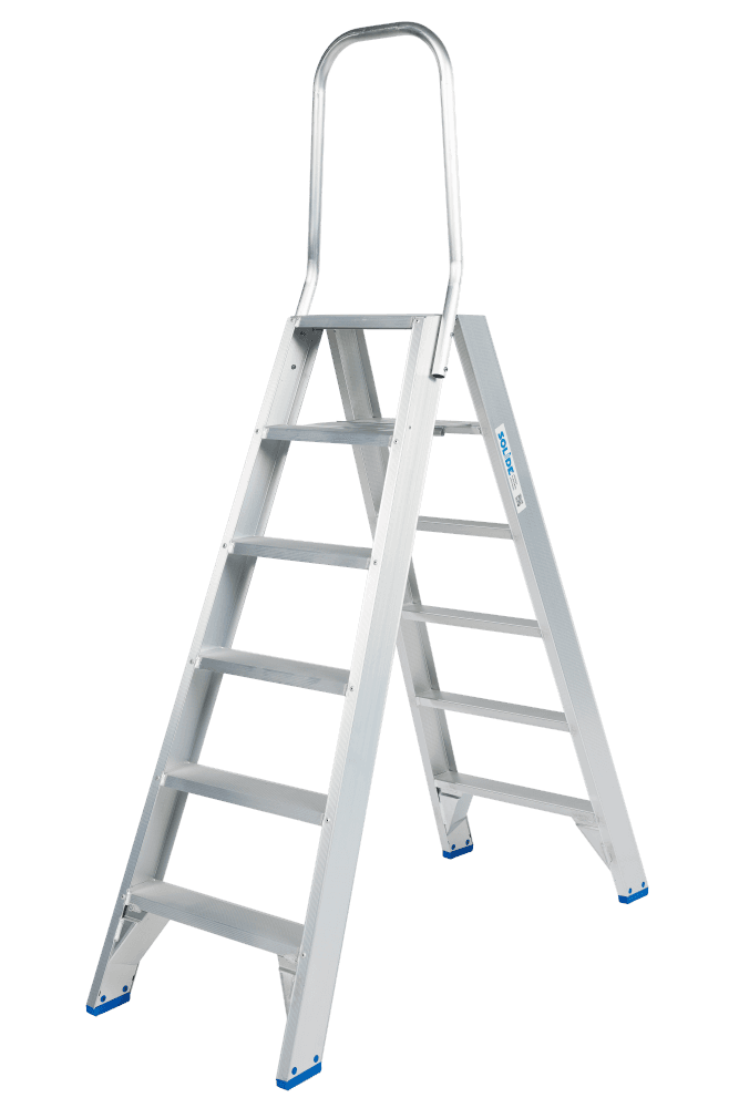 Solide dubbele trap 2x6 incl. vaste beugel