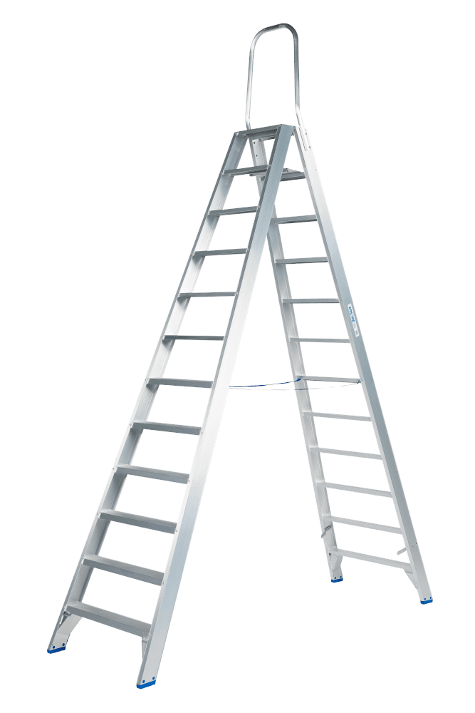 Solide dubbele trap 2x12 incl. vaste beugel
