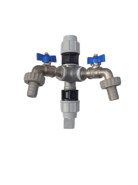 Verdiepingstappunt 25mm met vlinderkranen