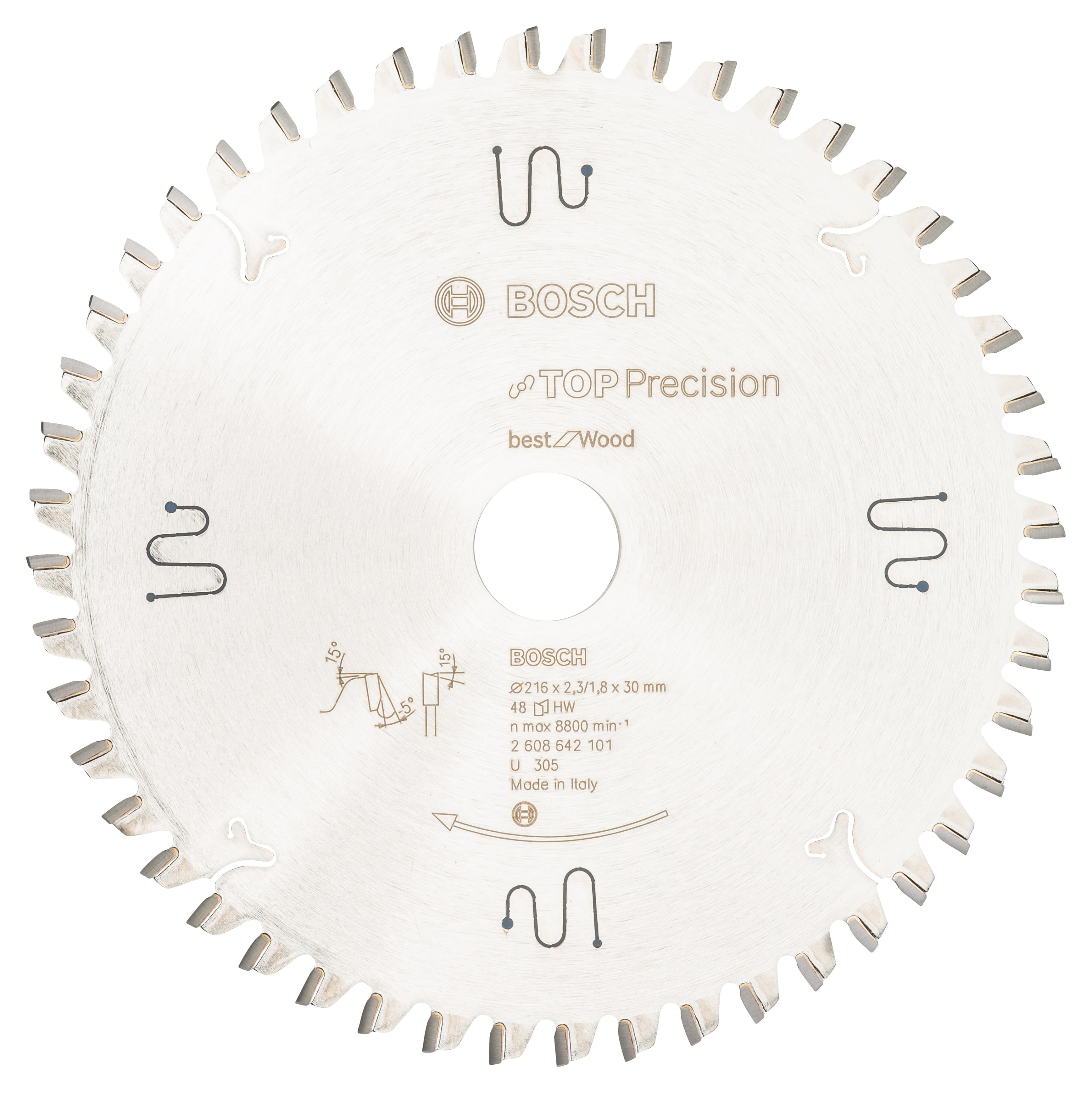 Bosch cirkelzaagblad Best for Wood Professional 216x30mm 48T