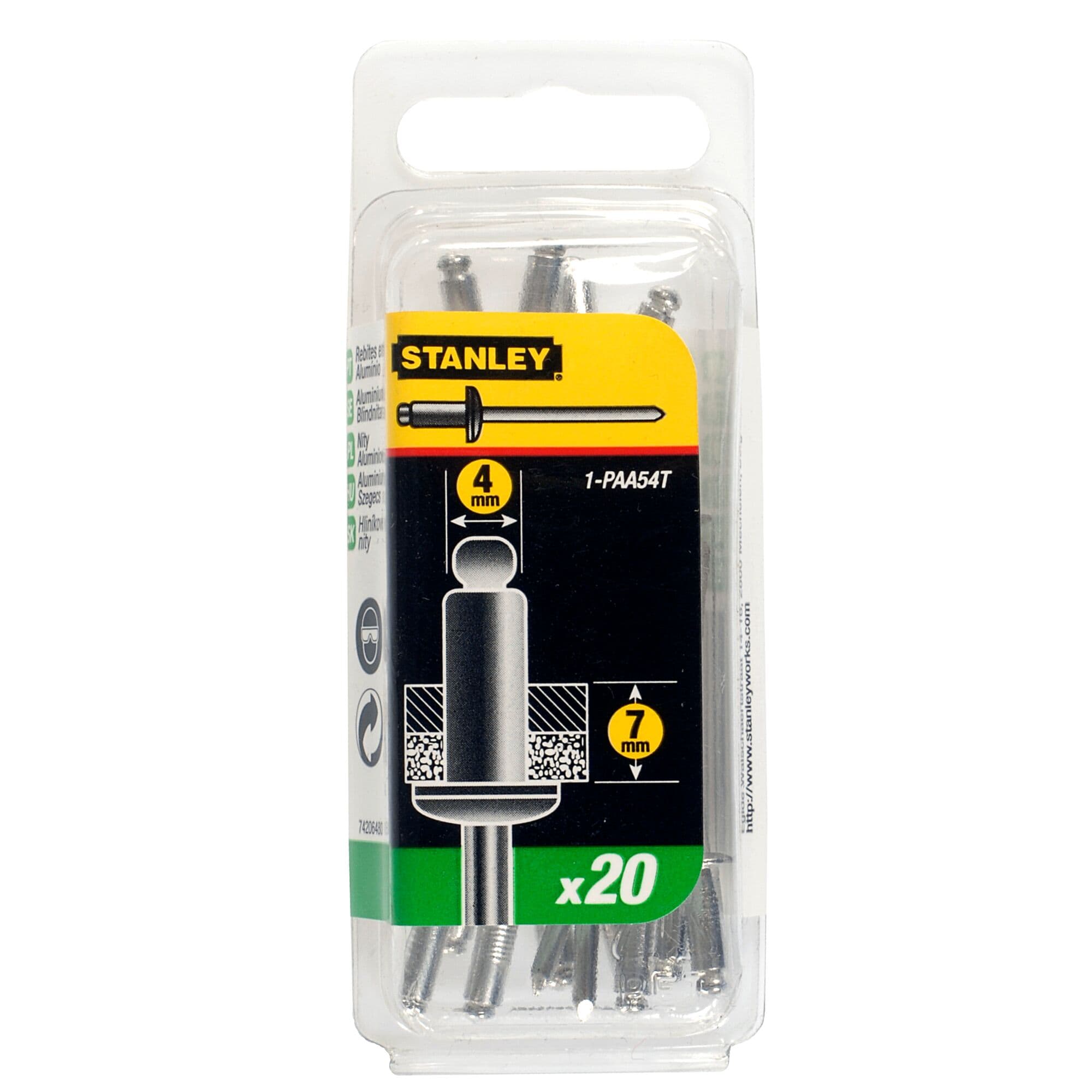 Stanley Popnagels 4x7mm 20 stuks 1-PAA54T