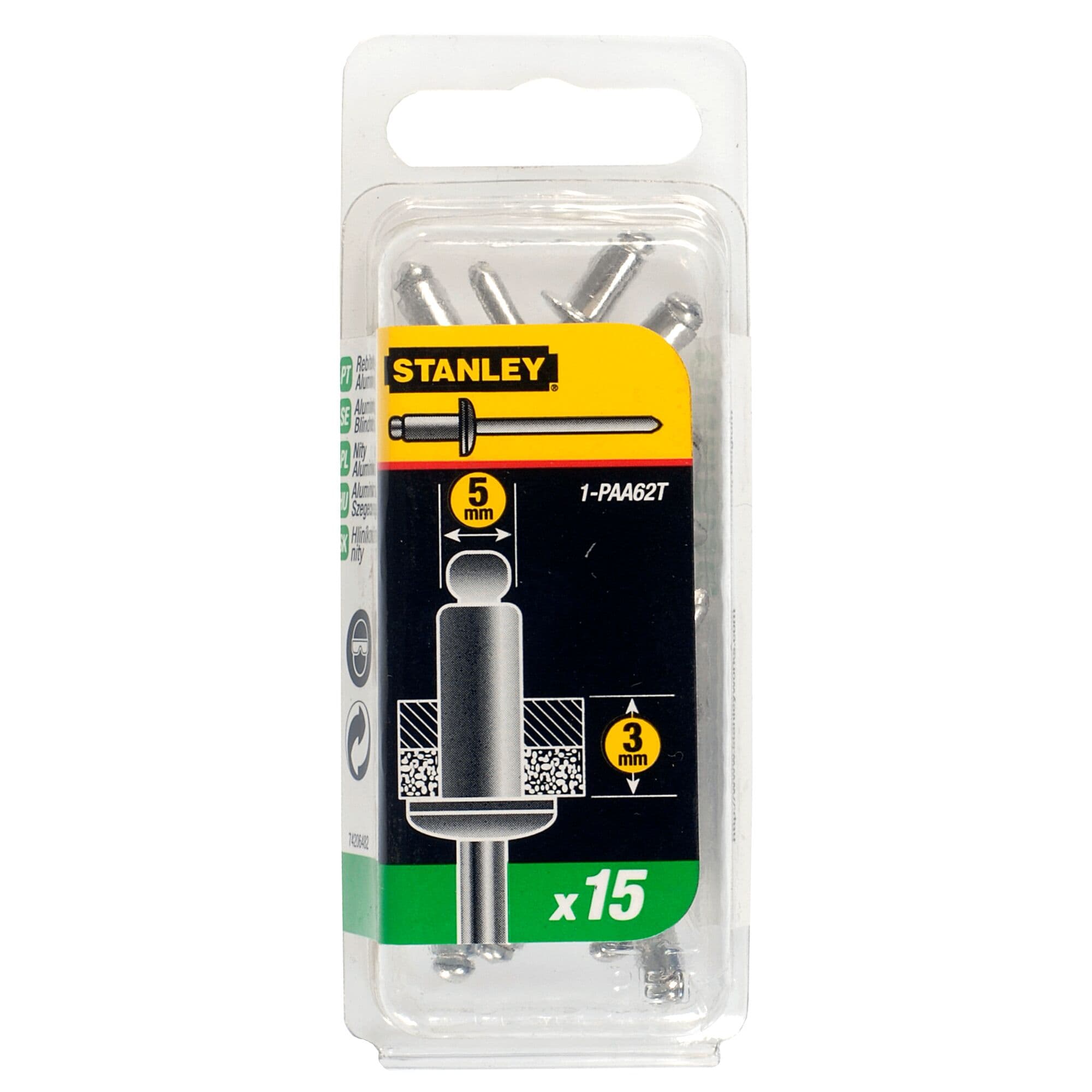Stanley Popnagels 5x3mm 15 stuks 1-PAA62T
