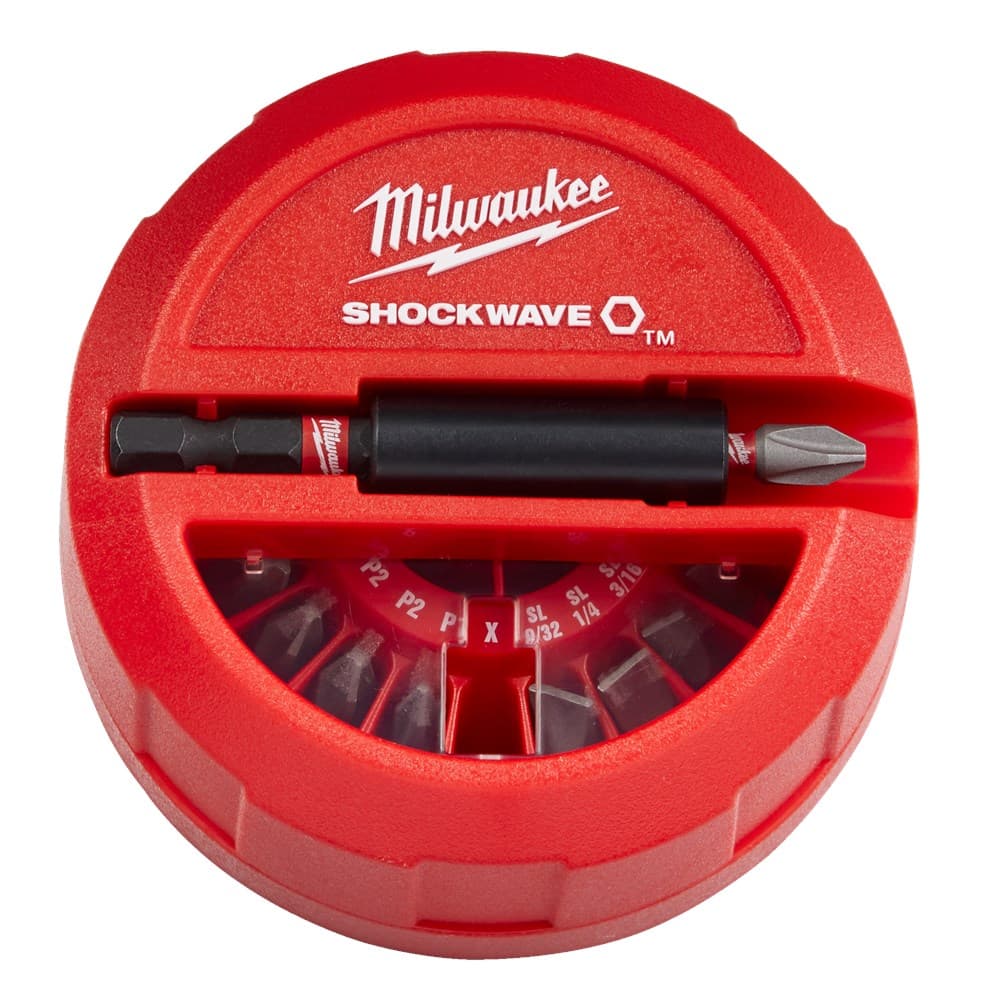Milwaukee Schroefbitset SHOCKWAVE 15-delig PUCK, display 10 stuks