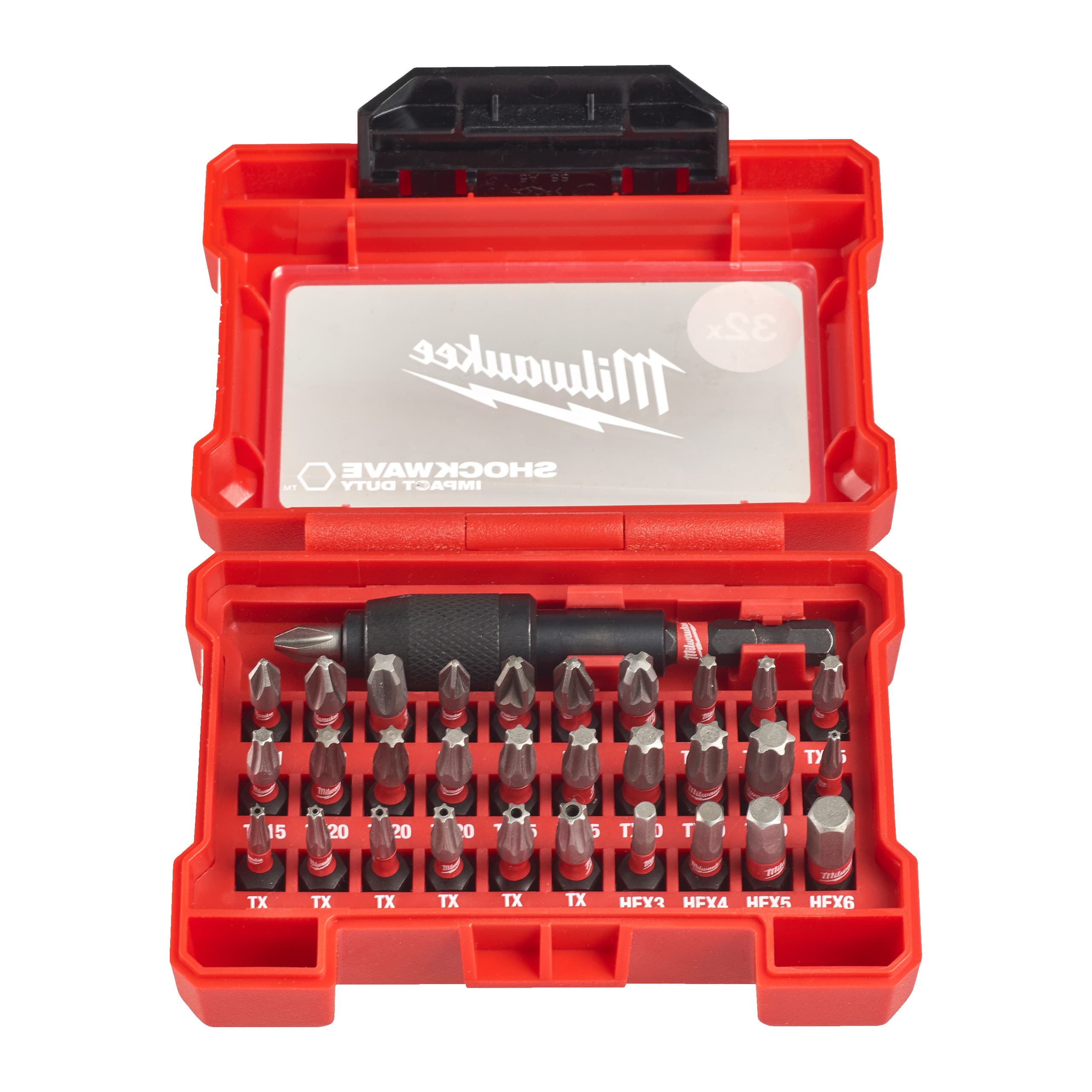Milwaukee Schroefbitset SHOCKWAVE 32-delig, display 12 stuks