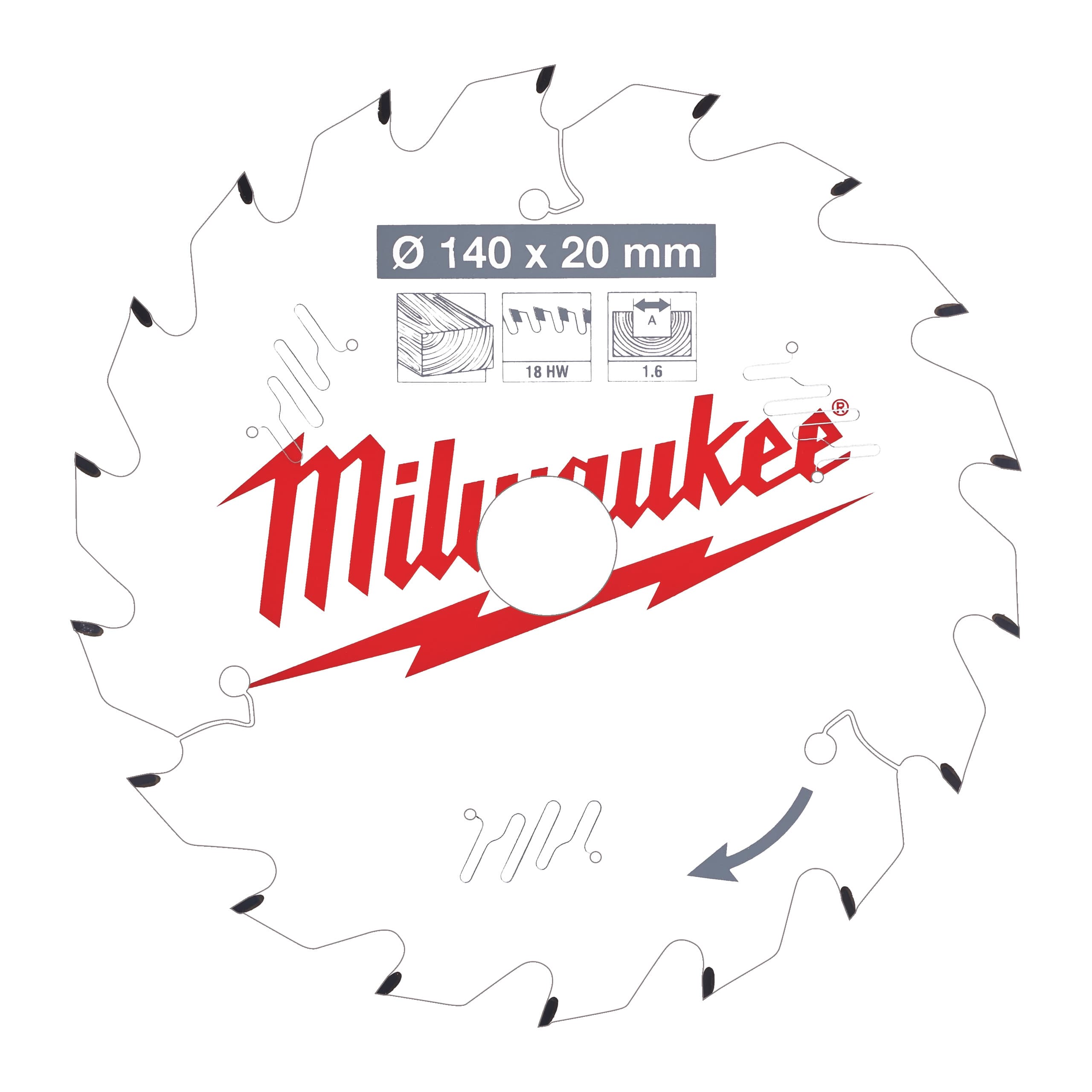 Milwaukee Cirkelzaagblad hout 190 x 30 x 1,6 Thin Kerf ATB 36T +15°