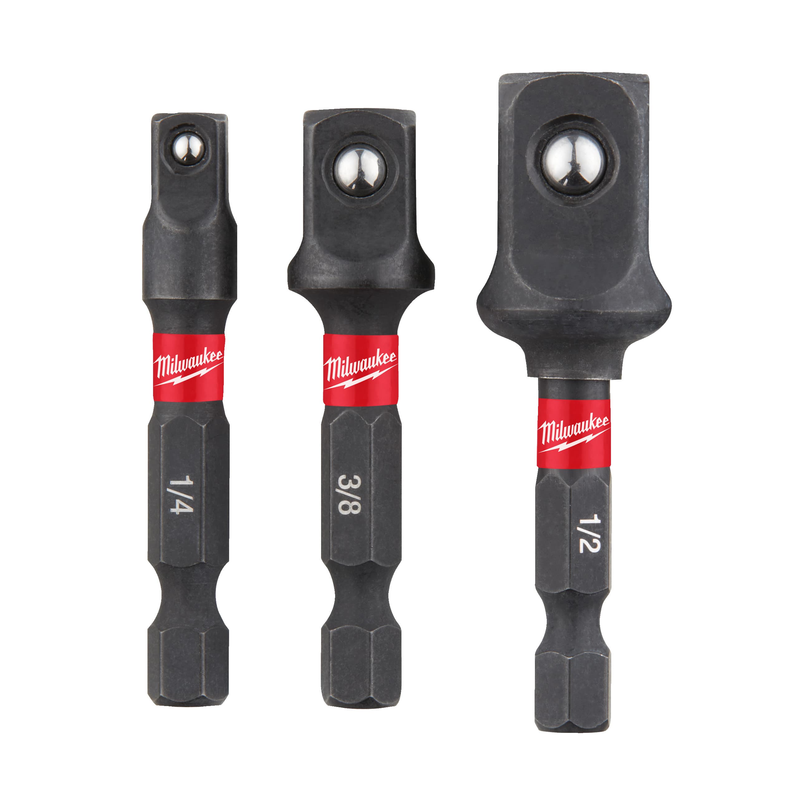 Milwaukee Dopadapter set SHOCKWAVE Hex - 1/4, 3/8 1/2 aandrijfvierkanten (3-delig)