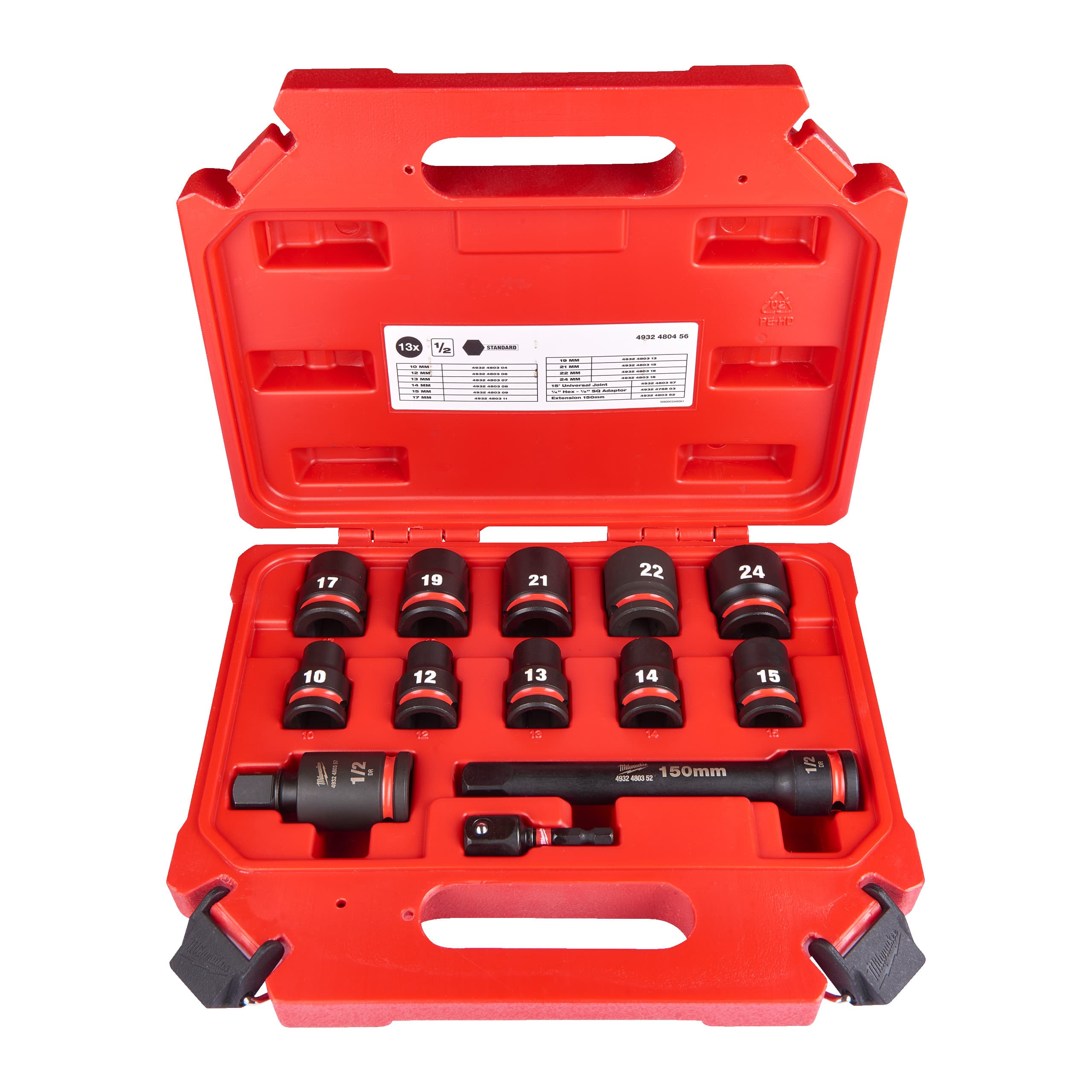 Milwaukee Doppenset SHOCKWAVE 1/2 (13-delig) 10-24mm