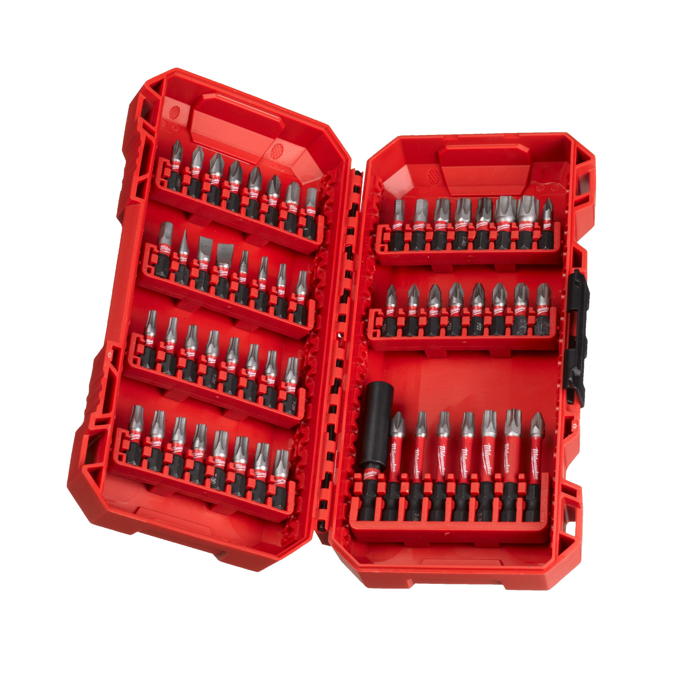 Milwaukee Schroefbitset SHOCKWAVE 56-delig, display 6 stuks Packout ready
