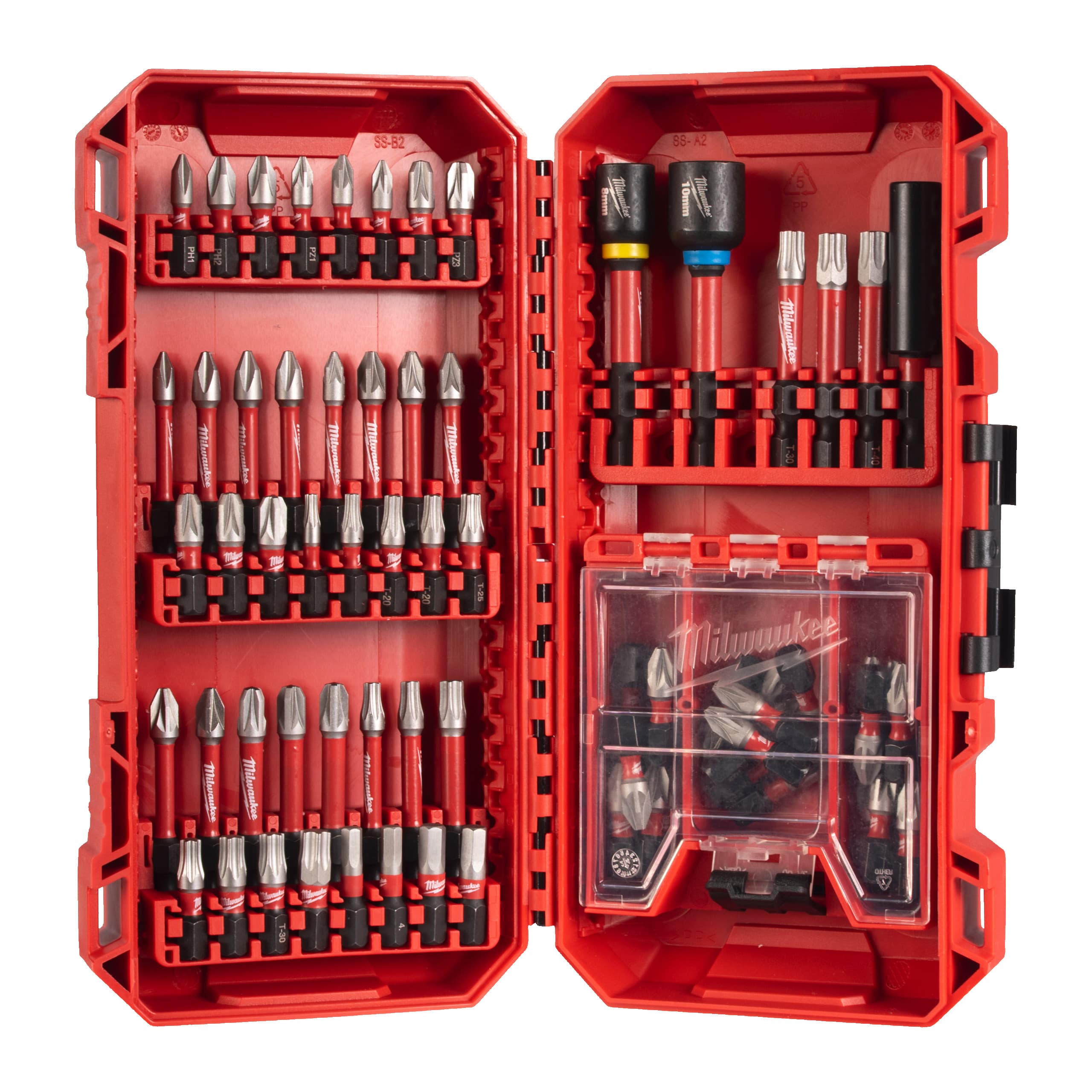 Milwaukee Schroefbitset SHOCKWAVE 70-delig, display 6 stuks Packout ready