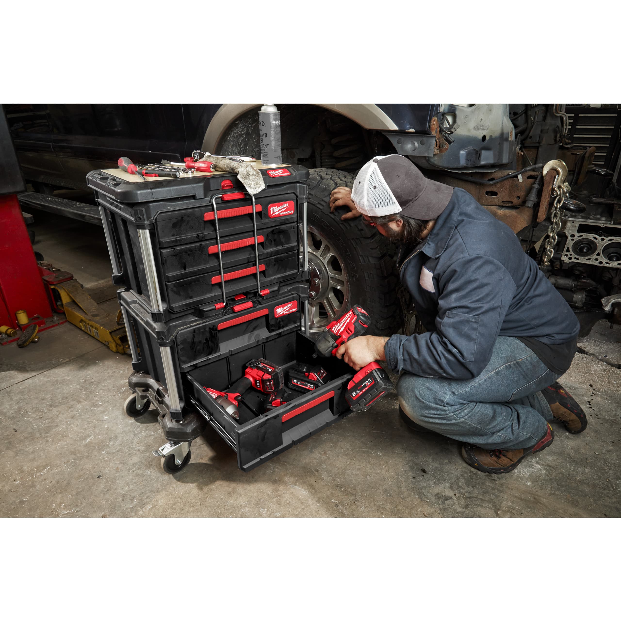 136852_Milwaukee_PACKOUT_Transport_set_4_delig_Flat_Trolley__Box_2_drawer__3_drawer__Worktop_p3