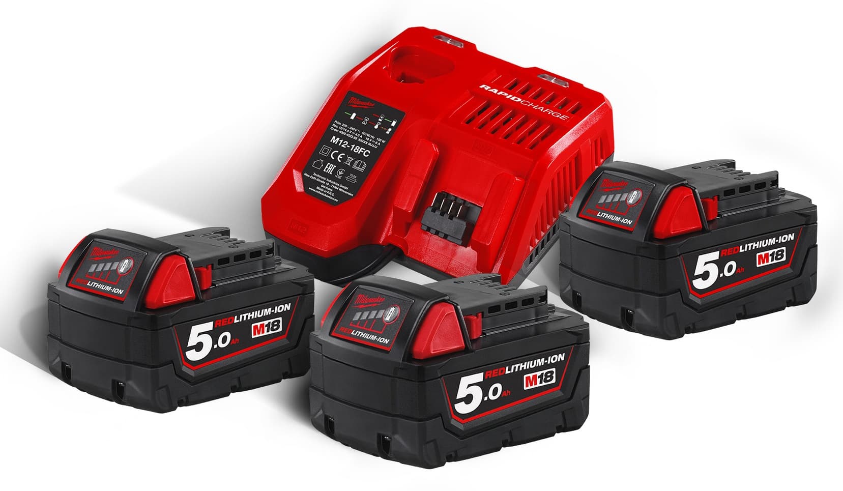 Milwaukee accu startset M18 NRG-503 6A lader 3x 5,0Ah