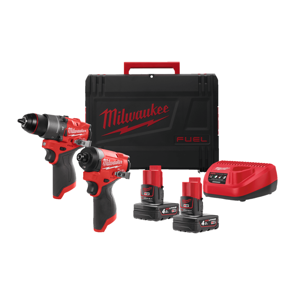 Milwaukee combiset M12 FPP2A2-402X 2-kit 2x 4,0Ah Powerpack