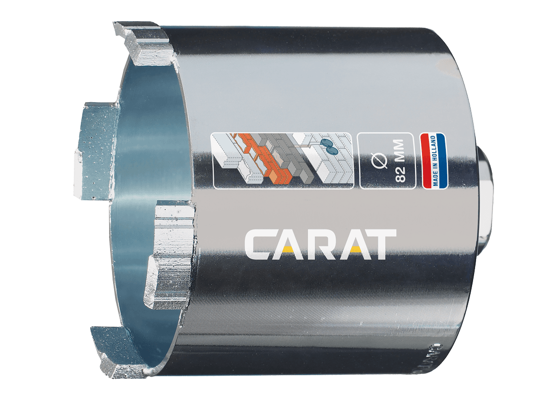 Carat dozenboor HTS 82x60mm M16 steen droog 4 segmenten Dustec Premium