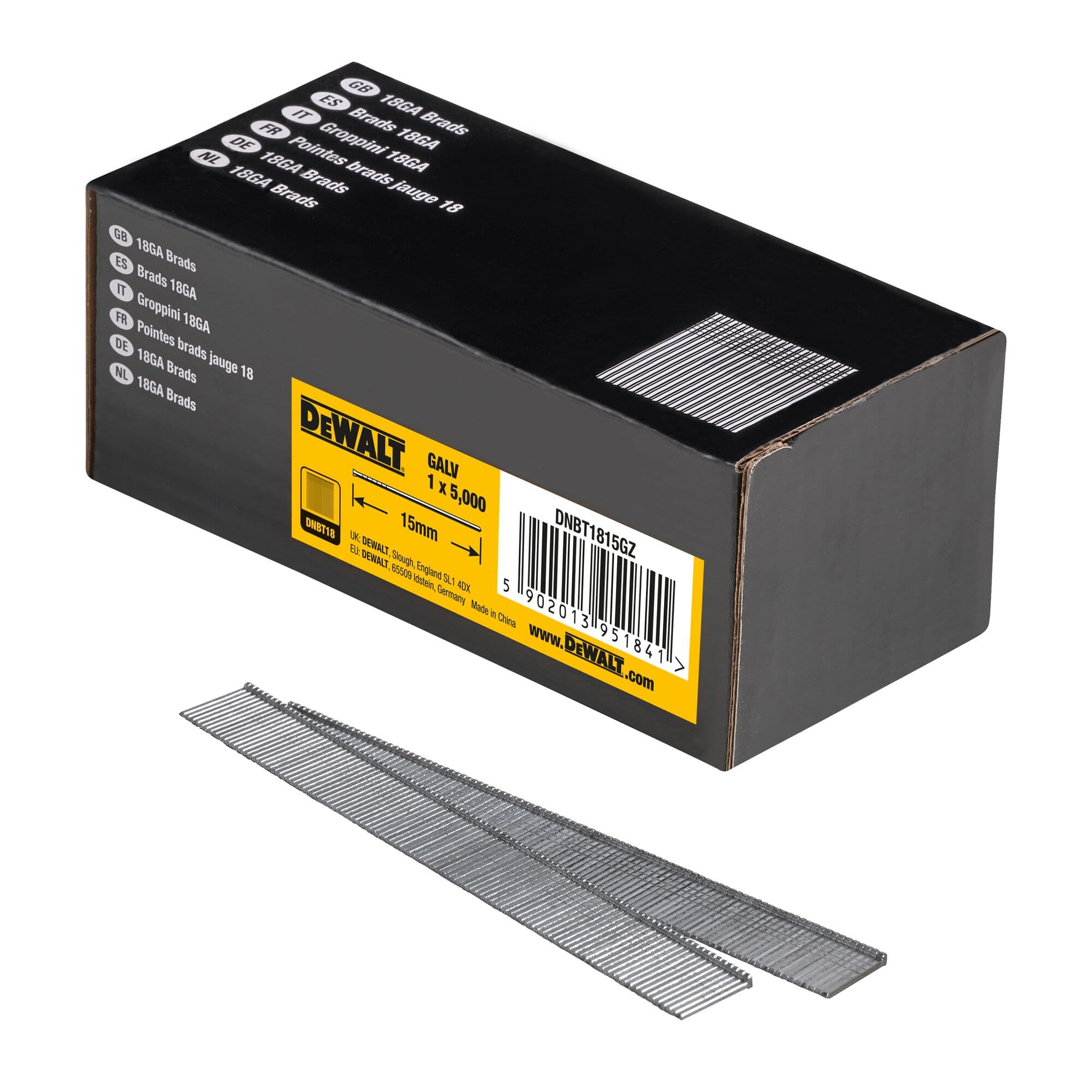 Dewalt minibrads 18Ga ø1.2 - 50mm gegalvaniseerd 5m DNBT1850GZ DNBT1850GZ