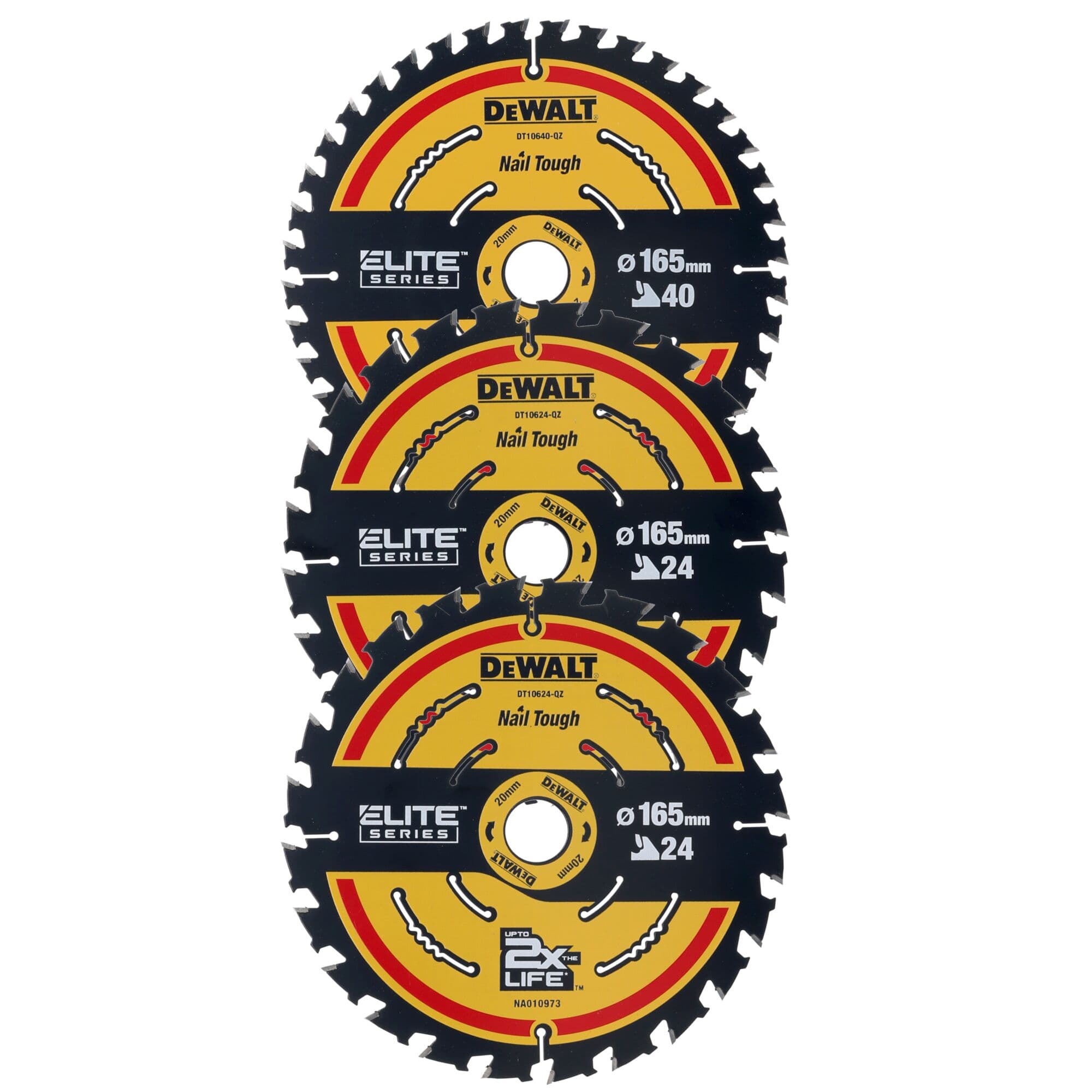 Dewalt Cirkelzaagbladenset 165x20x1.65 2x24T/40T Elite DT10397-QZ
