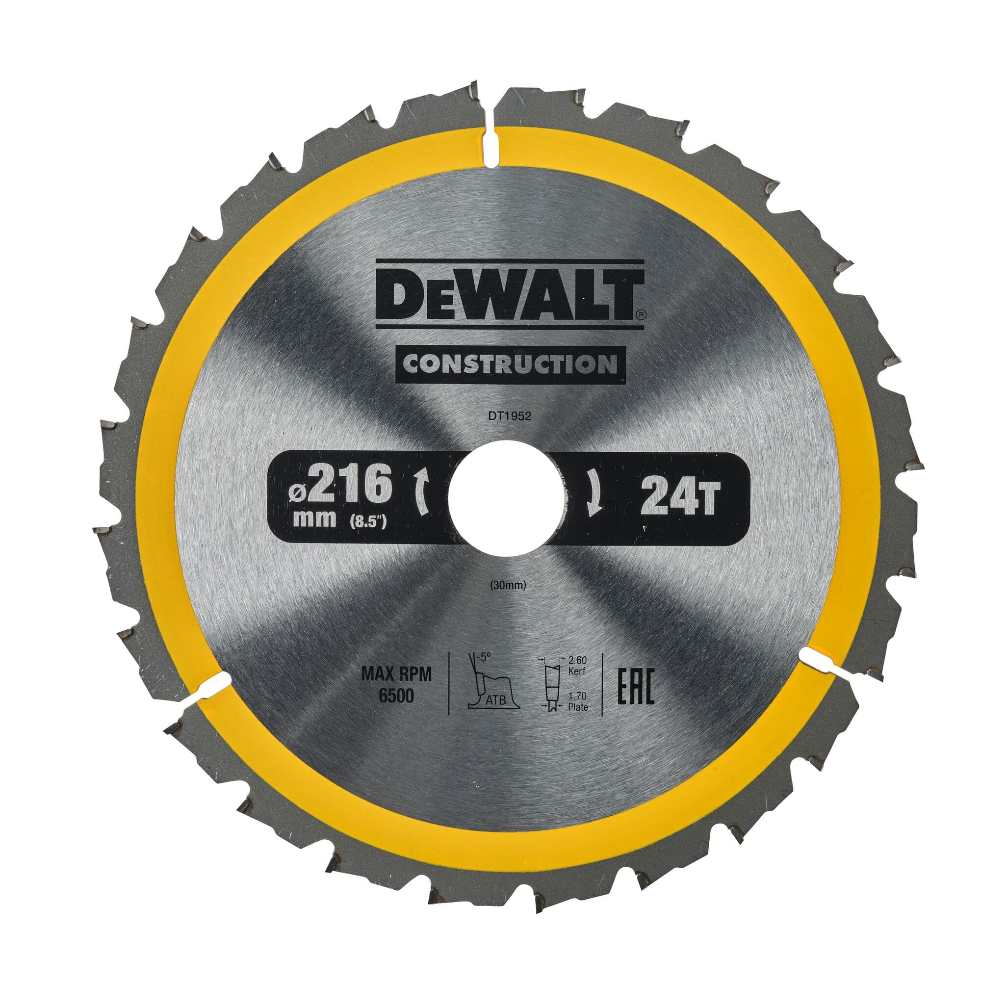 Dewalt Cirkelzaagblad 216x30x2.60 24T Construction DT1952-QZ